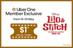 [Uber One] Member Days: $1 Ticket + Fees to Lilo & Stich via Hoyts @ Uber