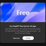 ChatGPT Plus, 30-Day Free Trial @ OpenAI