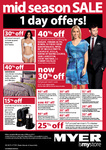 Myer End of Season Clearance - Starts Wednesday