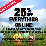 Ed Harry 25% off Everything 17th to 21st April