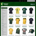 Up to 50% off Official Australian Cricket Online Store $9.50 Postage