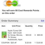 37.5% off iTunes Gift Card (4x $20) OO.com.au
