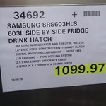 Samsung Side by Side Fridge SRS603HLS $1099.97 @ Costco Docklands VIC (Membership Required)