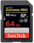 SanDisk Extreme Pro 64GB SDXC 95MB/s Class 10 UHS-I U3 $43.96 Delivered @ PC Byte eBay