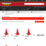 Traffic Safety Cones 5 for $25, Double Adaptor 3 for $4 @ Supercheap Auto