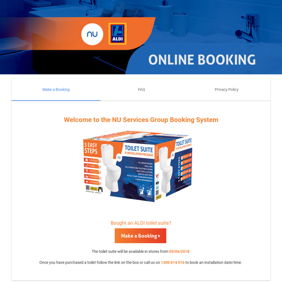 ALDI Toilet Suite (Nu at Home Brand) 99 Including Installation