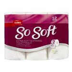 Coles So Soft 3 Ply Toilet Paper (12 Pack) on Clearance for $1.57 @ Coles