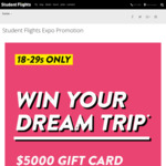Win a $5,000 Student Flights Gift Card from Flight Centre [Age 18-29]
