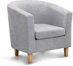 Shangri-La Myrna Fabric Tub Lounge Chair (Ash Grey) $99 + Delivery (Was $169) @ Kogan
