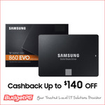 Samsung 860 EVO 1TB 2.5inch SSD $164 + $10 Shipping (Redeem $22 Cashback from Samsung) @ BudgetPC eBay