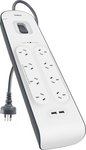 Belkin BSV804AU SurgePlus 8 Outlet 2 USB Surge Protector Powerboard (RRP $69.95) $38.90 @ Bunnings (Price Beat $36.96 @ OW)