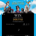 Win 1 of 25 Family Passes for The Film 'Dolittle' Worth $82 Each from Daily Mail Australia