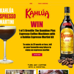Win 1 of 5 Espresso Coffee Machines (Includes Kahlúa Espresso Martini Kit) Worth $796.30 Each from Daily Mail