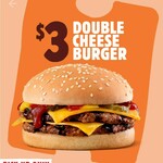 Double Cheeseburger $3 | 18 Nuggets & 2 Medium Chips $10 @ Hungry Jack's (via App)