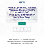 Win a Dyson V10 Animal Vacuum Cleaner Worth $1,000 and $300 SuperCuvr Voucher from SuprCuvr