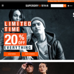 20% off Sitewide + $7.95 Delivery ($0 C&C/ $50 Order) @ Superdry