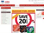 20c off P/Litre When You Purchase 2x 24pk Coca-Cola Varieties $32 - Coles 10% OFF WITH flybuys