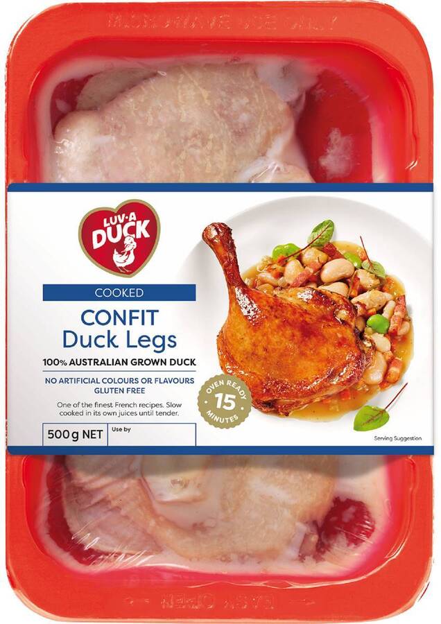 ½ Price Luv-a-Duck Confit Duck Legs 500g $7.25 @ Woolworths