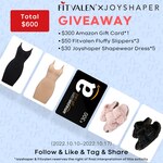 Win 1x $300US Amazon Giftcard, 3x Fitvalen Fluffy Slippers and 5x Joyshaper Shapewear Dresses from Fitvalen & Joyshaper