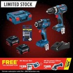 Bosch 18V Blue Brushless Drill + Driver Combo + 2x 4ah Battery (+Blower & Grinder via Redemption) $449 Delivered @ Total Tools