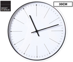 West Avenue 30cm Metal Wall Clock - White $6.49 + Delivery ($0 with OnePass) @ Catch