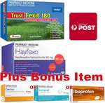 140x Fexofenadine 180mg (Mixed Brands) + Bonus Loratadine or Cetirzine or Ibuprofen $24.99 Delivered @ PharmacySavings