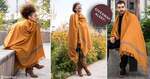 Win a 'His or Hers' Likemary Multi-Use Handmade Merino Wool Blanket Scarf & Travel Wrap in Mustard Yellow from Likemary