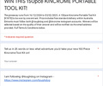 Win A 150pce Kincrome Portable Tool Kit [K1870] from Tough Dog Suspension + Kincrome