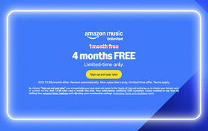 Free: 4 Months Amazon Music Unlimited for New Subscribers Only (Ongoing $12.99 Per Month) @ Amazon AU