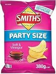 Smith's Crinkle Cut Salt & Vinegar Party Size Chips 380g $4.25 ($3.82 Sub&Save) + Delivery ($0 with Prime/$59 Spend) @ Amazon AU