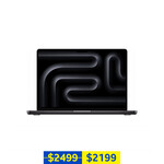 MacBook Pro 14" M4 10/16Core CPU/GPU 16/512GB Space Black $2199, M4 Pro 14/20 Core CPU/GPU 24GB/1TB $3449 @ Emporium Electronics
