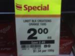 Lindt Creation 70 Choc Blocks 150gm $2.00 Save over 1/2 Price $2.49 Town Hall Sydney Woolworths