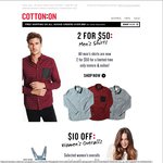 2 Men's Shirts for $50 at CottonOn Online