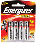 Energizer Max AA or AAA Batteries 4pk at Masters $3.75