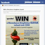 Win a Wavedance Kingfisher Kayak or Spotters Sunglasses Packs