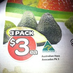 Australian Hass Avocados 3 Pack $3 @ Woolworths until Tuesday 