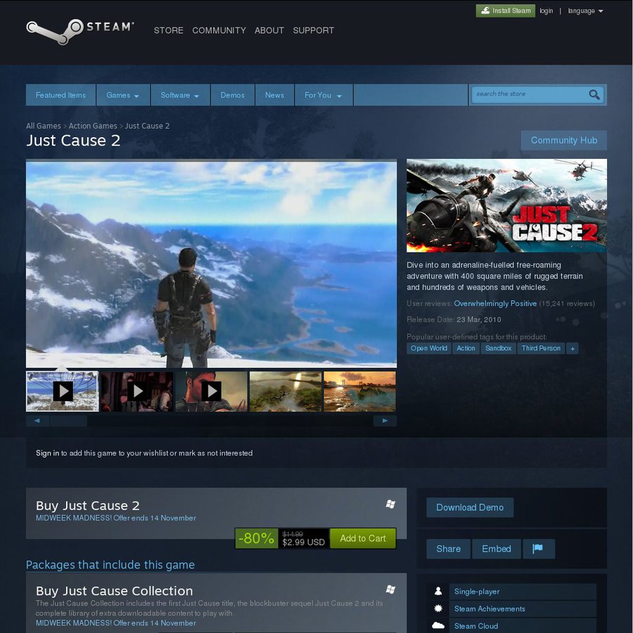 Steam Just Cause Collection 379 Usd Ozbargain