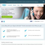 Free Month of Calls with Skype Unlimited World Subscription