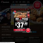 Domino's Value Range Pizzas from $3.95 Pickup (before 5pm, ACT Only)