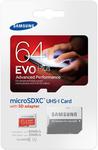 Samsung EVO+ 64GB MicroSDXC Card+Adapter UHS-I $30.95 Delivered @ Shopping Express