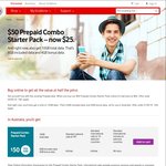 [50% off] $50 Prepaid Combo Starter Pack for $25 @ Vodafone (10GB + Unlimited Text/National & International Calls)