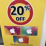 20% off iTunes Cards @ Coles Express Nationally
