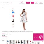 Grace Karin A Line Round Neck Floral Print / Polka Dot Sleeveless Swing Vintage Dress, $31.73 + free shipping