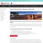 ANZ Frequent Flyer Black Credit Card 75k Points First Year $0 and 75 Status Credits w/ Any Return Ticket