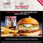 TGI Fridays 2-for-1 Burgers All Day Every Day - June 28 to July 3 (Facebook Like + Drink Purchase Required) - MEL/SYD/ADL Only