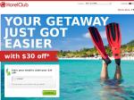 $30 off Hotel Club Booking for New and Existing Customers Min $250 Spend