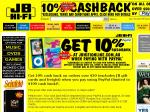 10% Cashback @ JB Hi-Fi (Online) for PayPal Purchases over $50.00