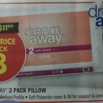 2 Pack Dream Away Pillow $8 (Normally $19.99) @ Spotlight