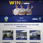Win a Trip to The Ashes in Sydney or 1 of 1,040 Tickets to The Ashes [Purchase Any Gillette Product from Any Stockist]