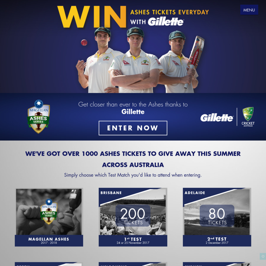 Win a Trip to The Ashes in Sydney or 1 of 1,040 Tickets to The Ashes